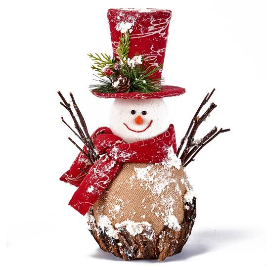 11" Christmas Iced Burlap Snowman